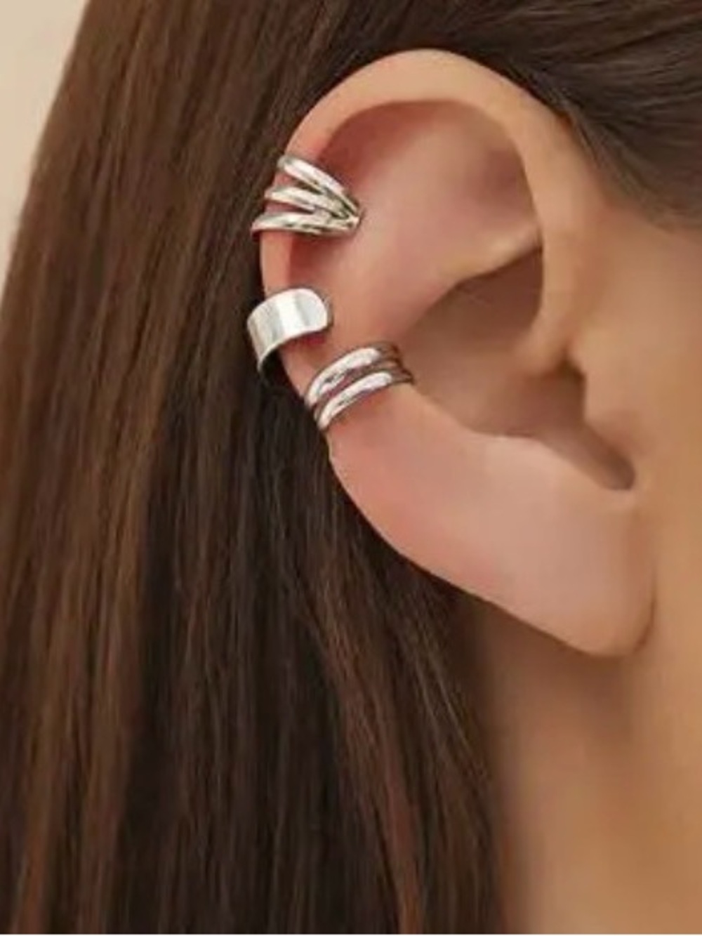 Silver-Tone Triple Ear Cuff Set